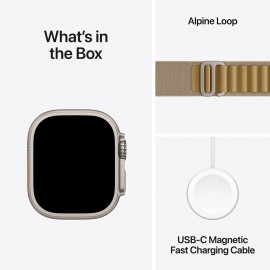 Apple Watch Ultra 2 GPS + Cellular 49mm Natural Titanium Case with Tan Alpine Loop - Large MX4H3ZP/A