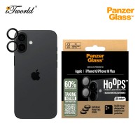 PanzerGlass Camera Lens Protector Hoop Optic Rings for Apple iPhone 16/16 Plus - Black 5715685003004