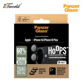 PanzerGlass Camera Lens Protector Hoop Optic Rings for Apple iPhone 16/16 Plus - Black 5715685003004