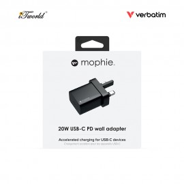 Mophie Wall Adapter USB-C PD 20W - Black 840056137943