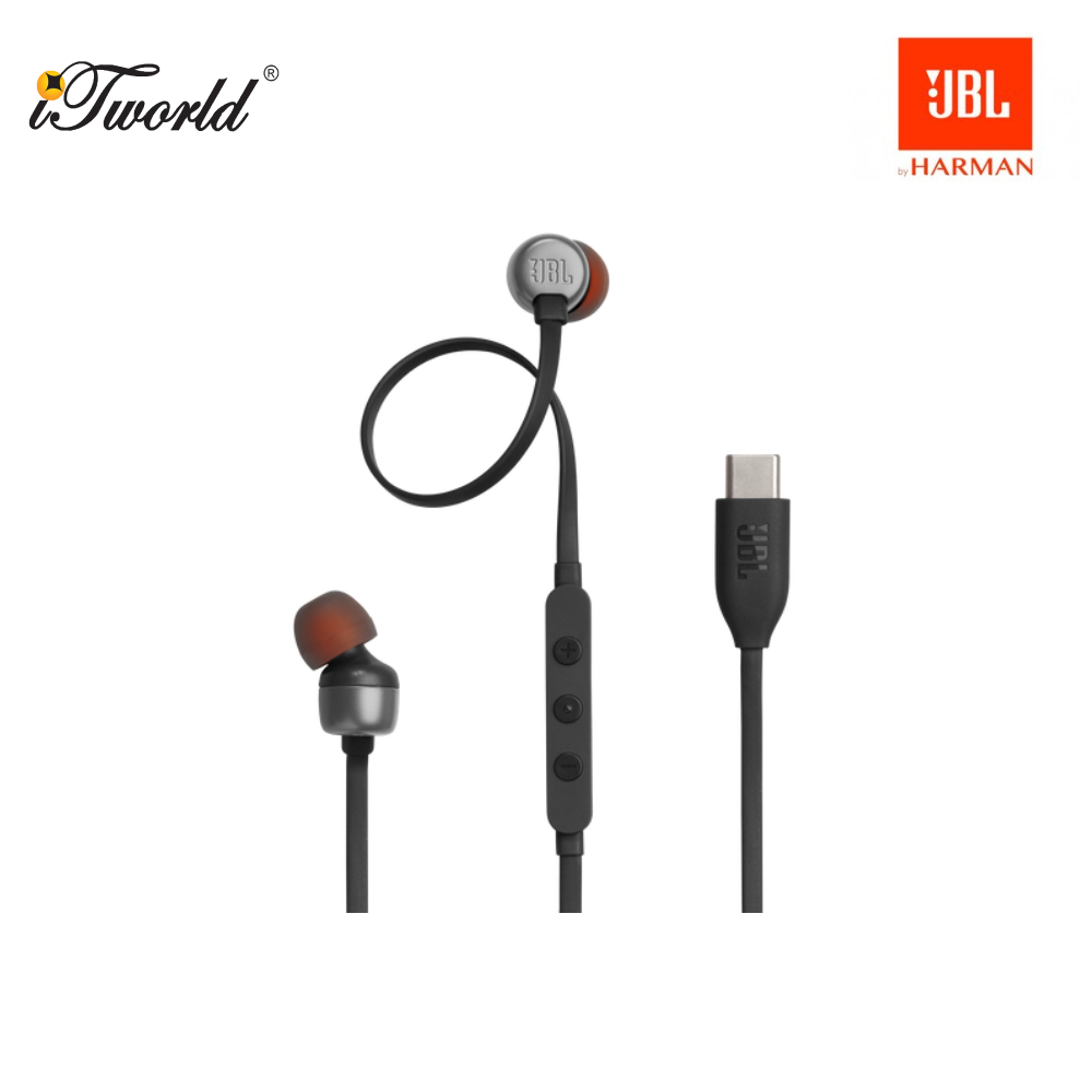 JBL T310 Wired Hi-Res In-Ear Headphones (Compatible to IPhone) - Black 050036400961