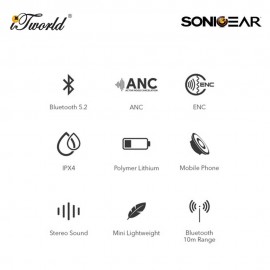 SonicGear EARPUMP TWS 16 ANC - Black 8886411930356