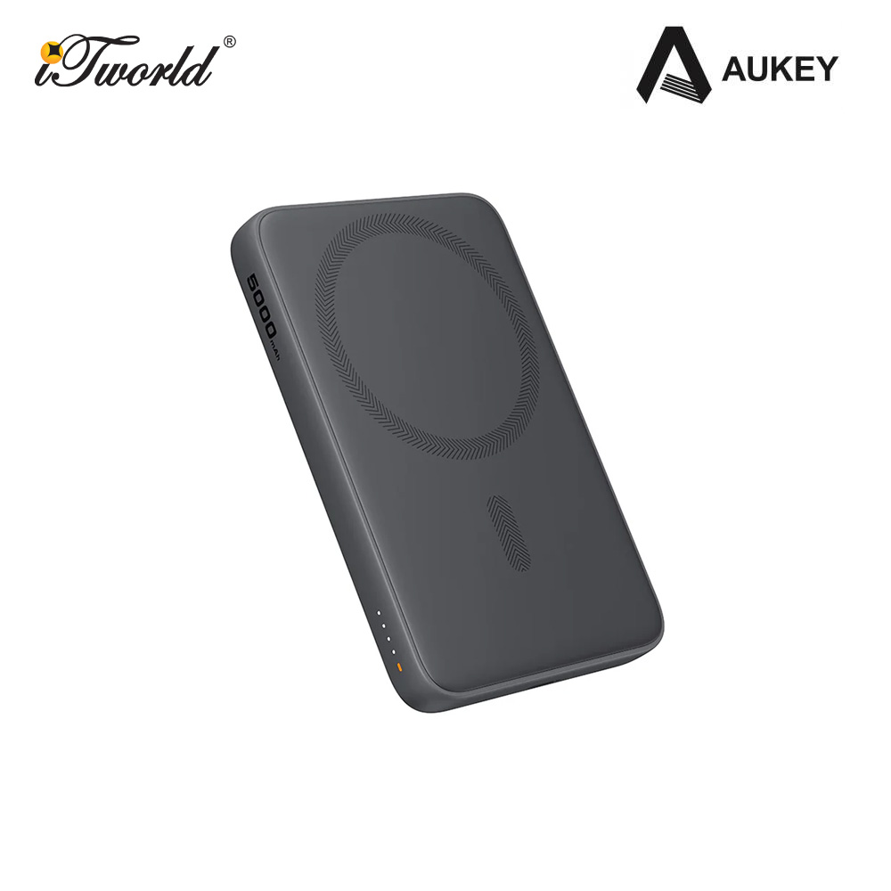 Aukey PB-MS03 MagFusion Slim 5000mAh Power Bank with MagSafe Compatible - 689323789085