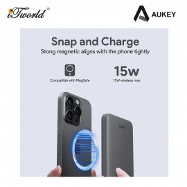 Aukey PB-MS03 MagFusion Slim 5000mAh Power Bank with MagSafe Compatible - 689323789085