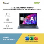 [Pre-order] Acer Swift Go 14 SFG14-73-94XW Laptop (U9-185H,32GB,1TB SSD,Intel Arc Graphics,H&S+M365,14" WQXGA+,W11H,Sil,2Y) [ETA:3-5 working days]