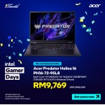 [Pre-order] Acer Predator Helios 16 PH16-72-95L8 Gaming Laptop (i9-14900HX,32GB,2TB SSD,RTX4070 8GB,16” WQXGA,W11H,Blk,2Y) [ETA:3-5 working days]