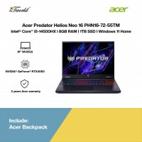 [Pre-order] Acer Predator Helios Neo 16 PHN16-72-55TM Gaming Laptop (i5-14500HX,8GB,1TB SSD,RTX4050 6GB,16”WUXGA,W11H,Blk,2 Yrs) [ETA: 3-5 working days]