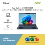 Acer Swift 14 AI SF14-51-716M Laptop (U7 Series 2-258V,32GB,512GB SSD.Intel Arc Graphics,H&S+M365,14” WUXGA,W11H,Blue,2Y)