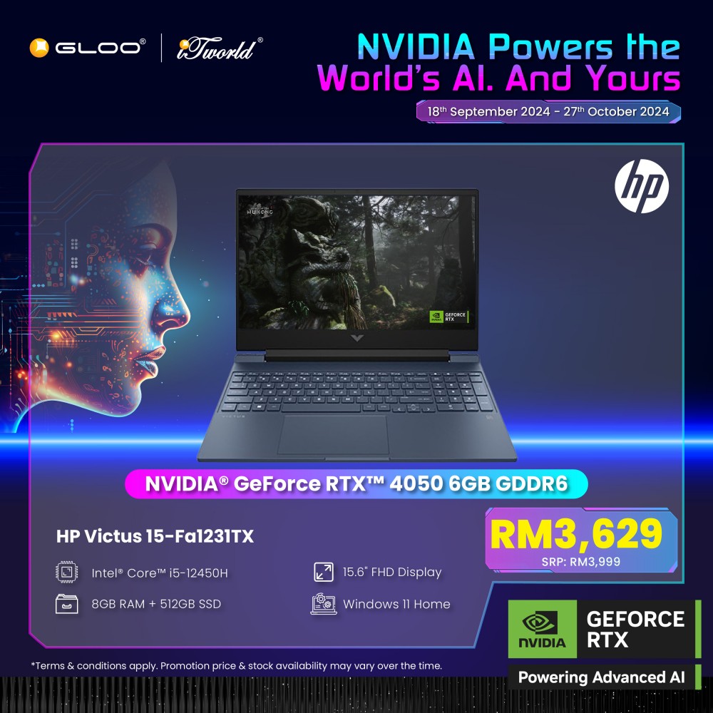 HP Victus Gaming Laptop 15-fa1231TX (Intel  ® Core™ i5-12450H Processor  | 15.6" FHD | 8GB RAM | 512GB SSD | Windows 11 Home)