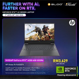 HP Victus Gaming Laptop 15-fa1232TX (NVIDIA??® GeForce RTX™ 4050 6GB GDDR6 | Intel??® Core™ i5-12450H Processor | 15.6" FHD | 8GB RAM | 512GB SSD | Windows 11 Home)