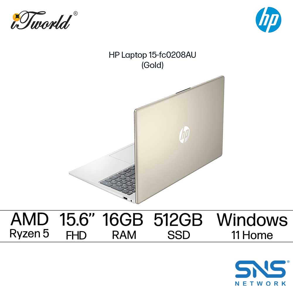 HP Laptop 15-fc0208AU (AMD Ryzen™ 5 7430U |15.6” FHD | 16GB | 512GB SSD | AMD Radeon Graphics | Windows 11 Home | Preinstalled Microsoft Office Home & Student)