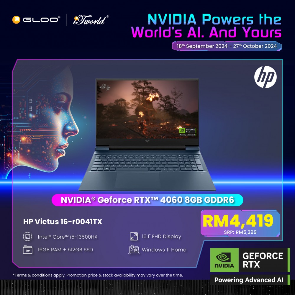 HP Victus Gaming Laptop 16-r0041TX (Intel  ® Core™ i5-13500HX | 16.1" FHD | 16GB RAM | 512GB SSD | RTX 4060 | Windows 11 Home)