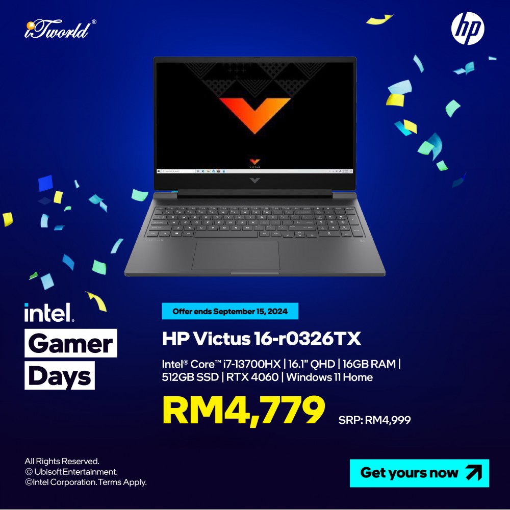 HP Victus Gaming Laptop 16-r0326TX (Intel  ® Core™ i7-13700HX | 16.1" QHD | 16GB RAM | 512GB SSD | RTX 4060 | Windows 11 Home)