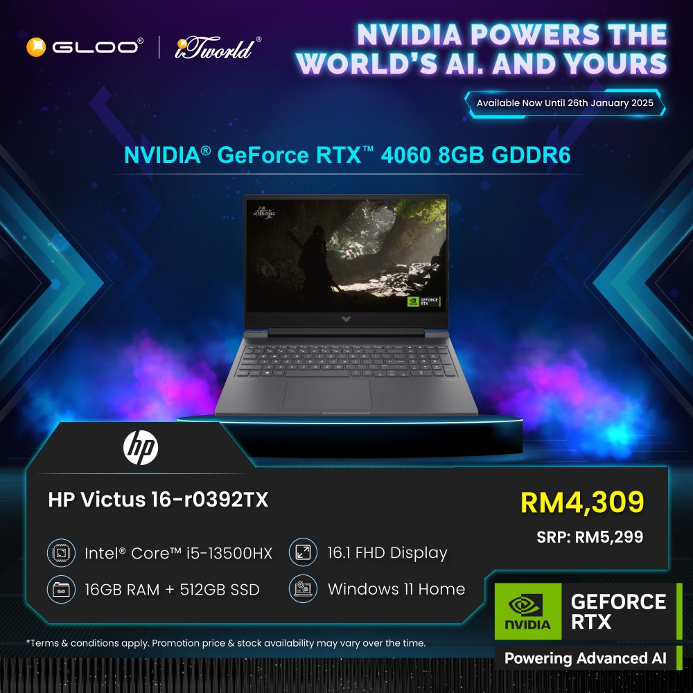 HP Victus Gaming Laptop 16-r0392TX 16.1'' FHD (Intel  ® Core™ i5-13500HX | 512GB SSD | 16GB | NVIDIA  ® GeForce RTX™ 4060 8 GB GDDR6 | Windows 11 Home)