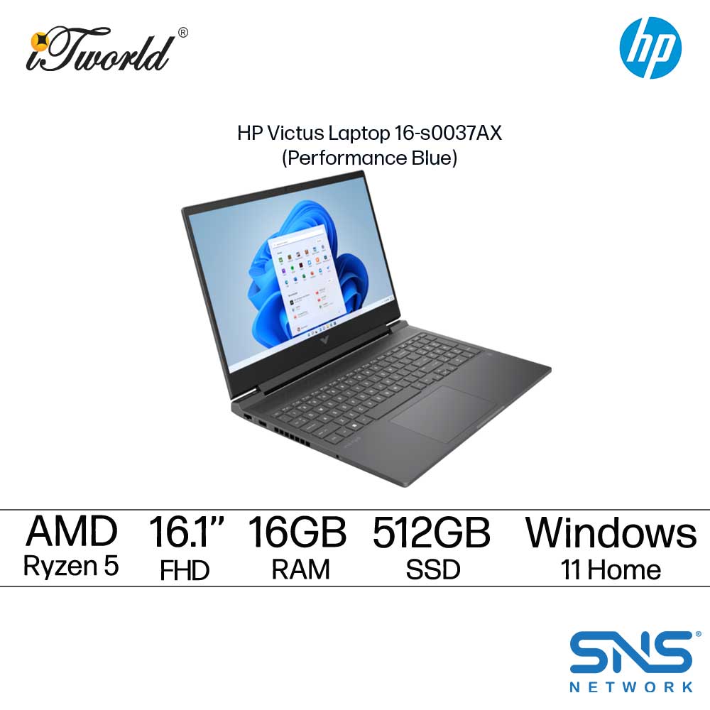 HP Victus Gaming Laptop 16-s0037AX (NVIDIA  ® GeForce RTX™ 4060 8GB GDDR6| AMD Ryzen™ 5 7640HS Processor | 16.1" FHD | 16GB RAM | 512GB SSD | Windows 11 Home)
