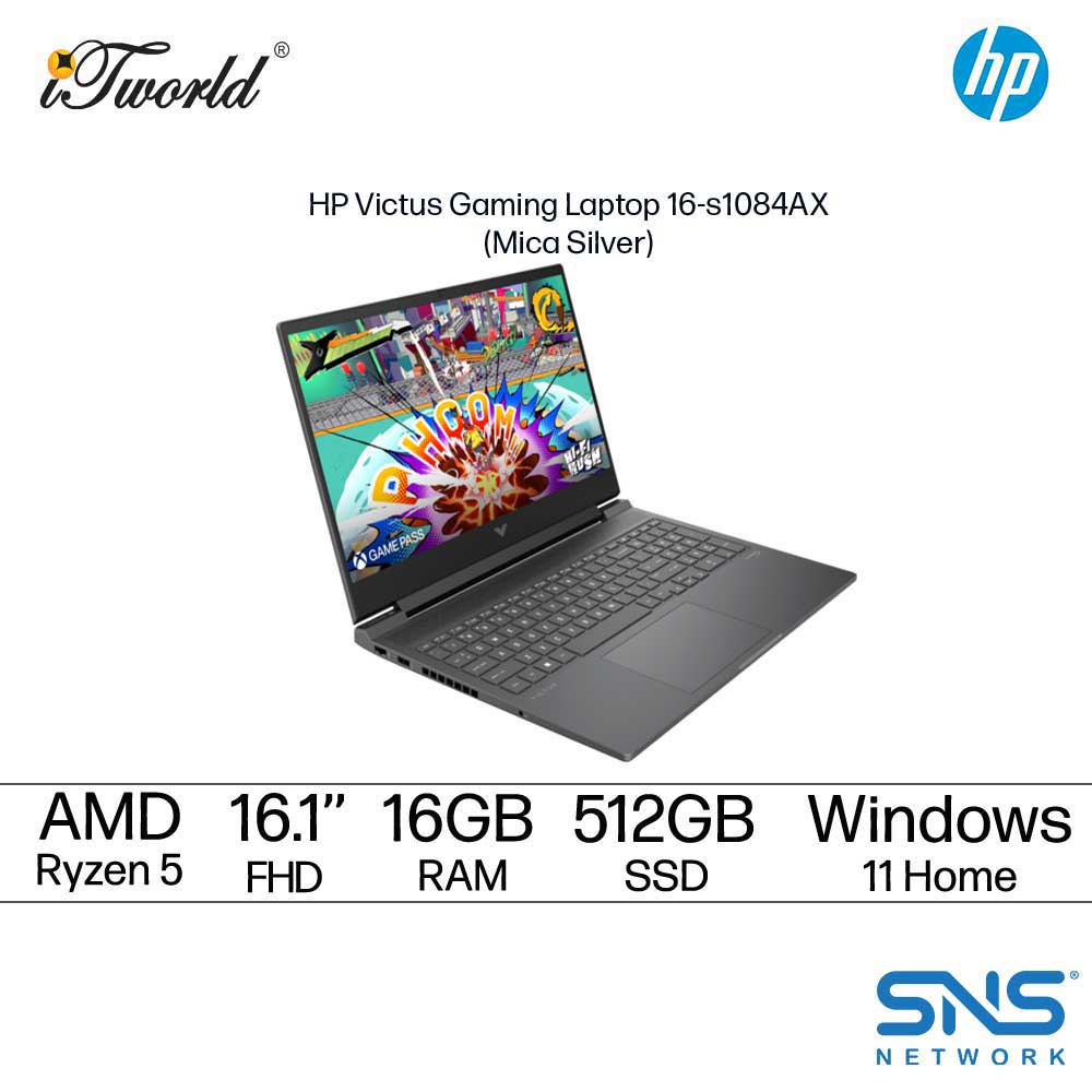 HP Victus Gaming Laptop 16-s1084AX (NVIDIA  ® GeForce RTX™ 4050 6GB GDDR6 | AMD Ryzen™ 5 8645HS Processor | 16.1" FHD | 16GB RAM | 512GB SSD | Windows 11 Home)