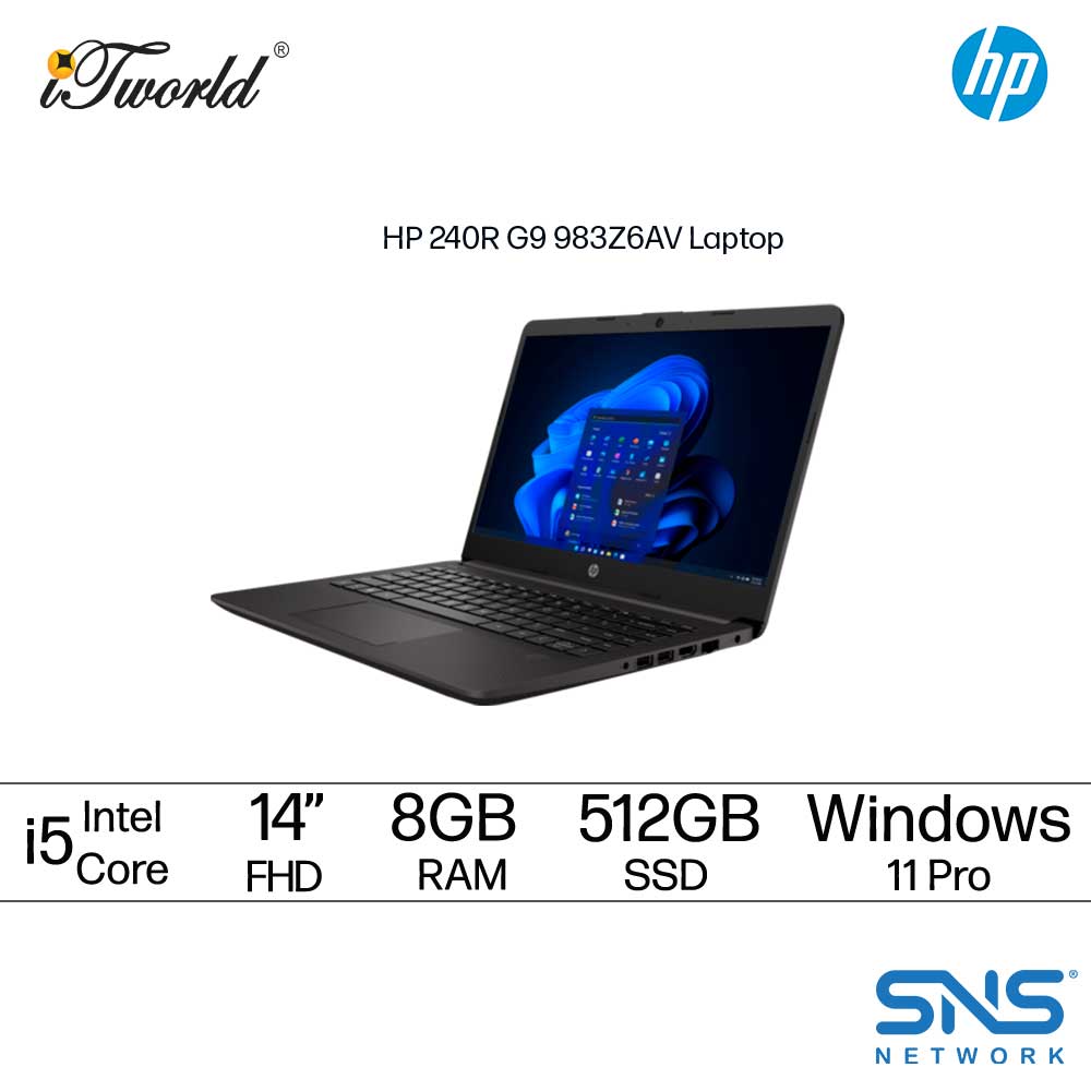 HP 240R G9 983Z6AV Laptop (Intel Core i5-1335U | 14" FHD | 8GB RAM | 512GB SSD | Integrated Graphics | Windows 11 Pro)