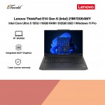 Lenovo ThinkPad E14 Gen 6 (Intel) 21M70064MY (Core Ultra 5-135U vPro,16GB,512GB SSD,Intel Graphics,14"WUXGA,W11P,Black,1Y)