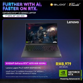 [Pre-order] Lenovo Legion Pro 5 16IRX9 83DF00CGMJ Gaming Laptop (NVIDIA??® GeForce RTX™ 4070 8GB,i9-14900HX,32GB,1TB SSD,16"WQXGA,W11H,Grey,2Y) [ETA:3-5 working days]