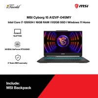 [Pre-order] MSI Cyborg 15 A12VF-045MY Gaming Laptop (NVIDIA??® GeForce RTX™ 4060,i7-12650H,16GB,512GB SSD,15.6"FHD,W11H,Black) [ETA: 3-5 working days]
