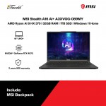 MSI Stealth A16 AI+ A3XVGG-089MY Gaming Laptop (Ryzen AI 9 HX 370,32GB,1TB SSD,RTX4070 8GB,16” UHD+,W11H,Blk,2Y)