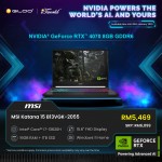 MSI Katana 15 B13VGK-2055MY Gaming Laptop (NVIDIA  ® GeForce RTX™ 4070 8GB,i7-13620H,16GB,1TB SSD,15.6” FHD,W11H,Blk,2Y) 