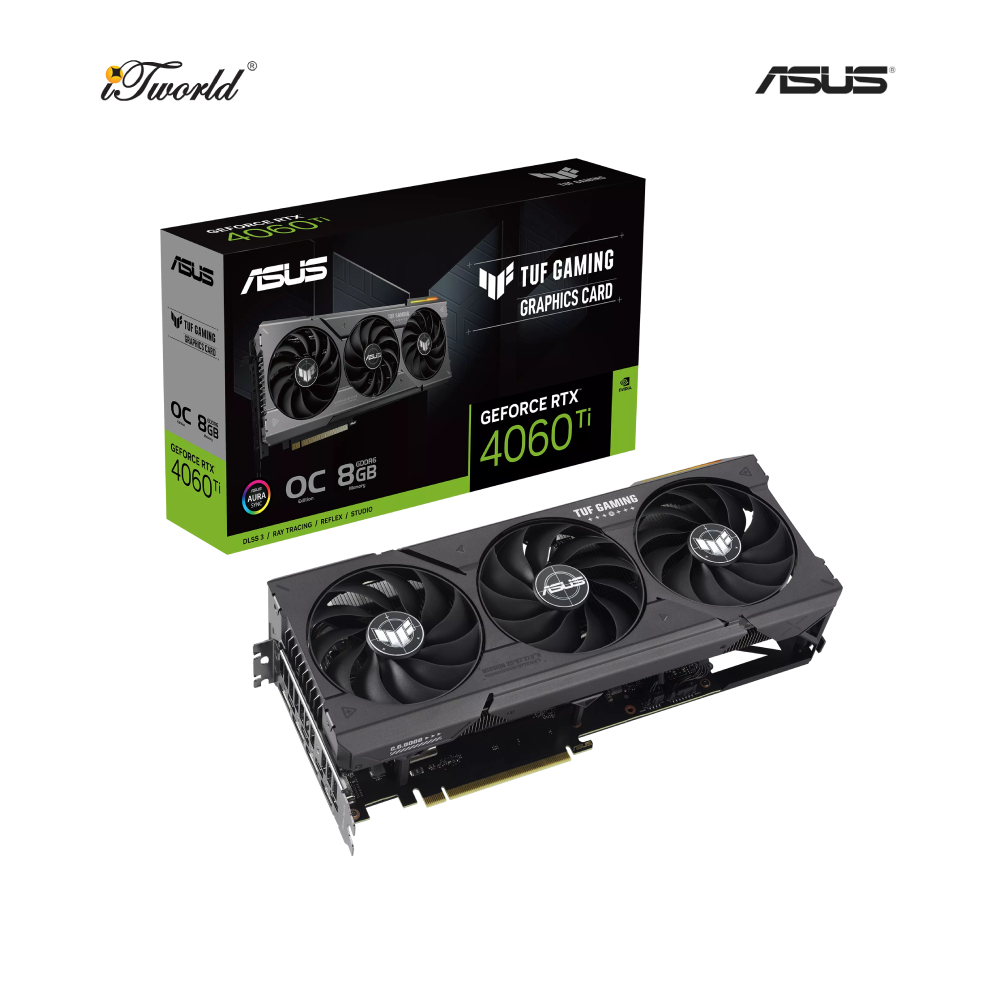 ASUS TUF Gaming GeForce RTX 4060 Ti 8GB GDDR6 OC Edition Graphics Card (90YV0J50-M0NA00)