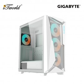 Gigabyte C301 Glass Mid-Tower PC Gaming Case – White (GZ-C301G WHT)