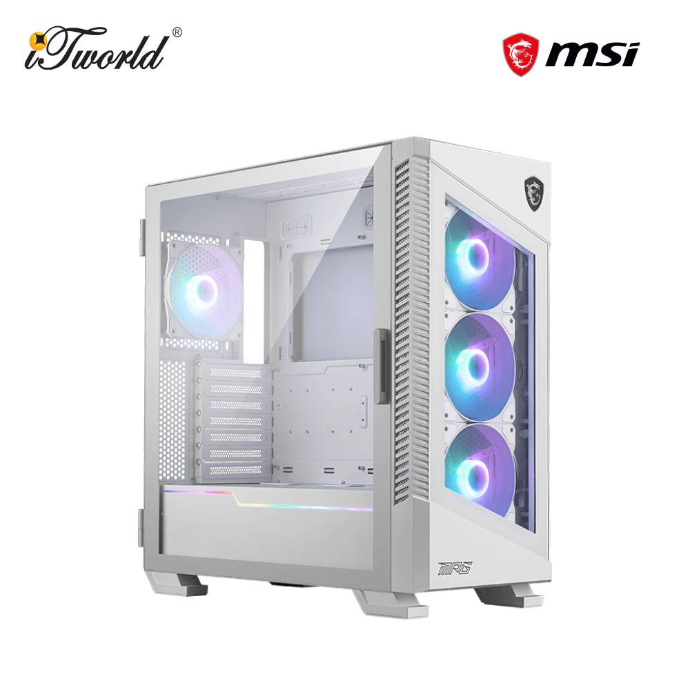 MSI MPG Velox 100R Tempered Glass Mid Tower Case – White (306-7G18W23-809)