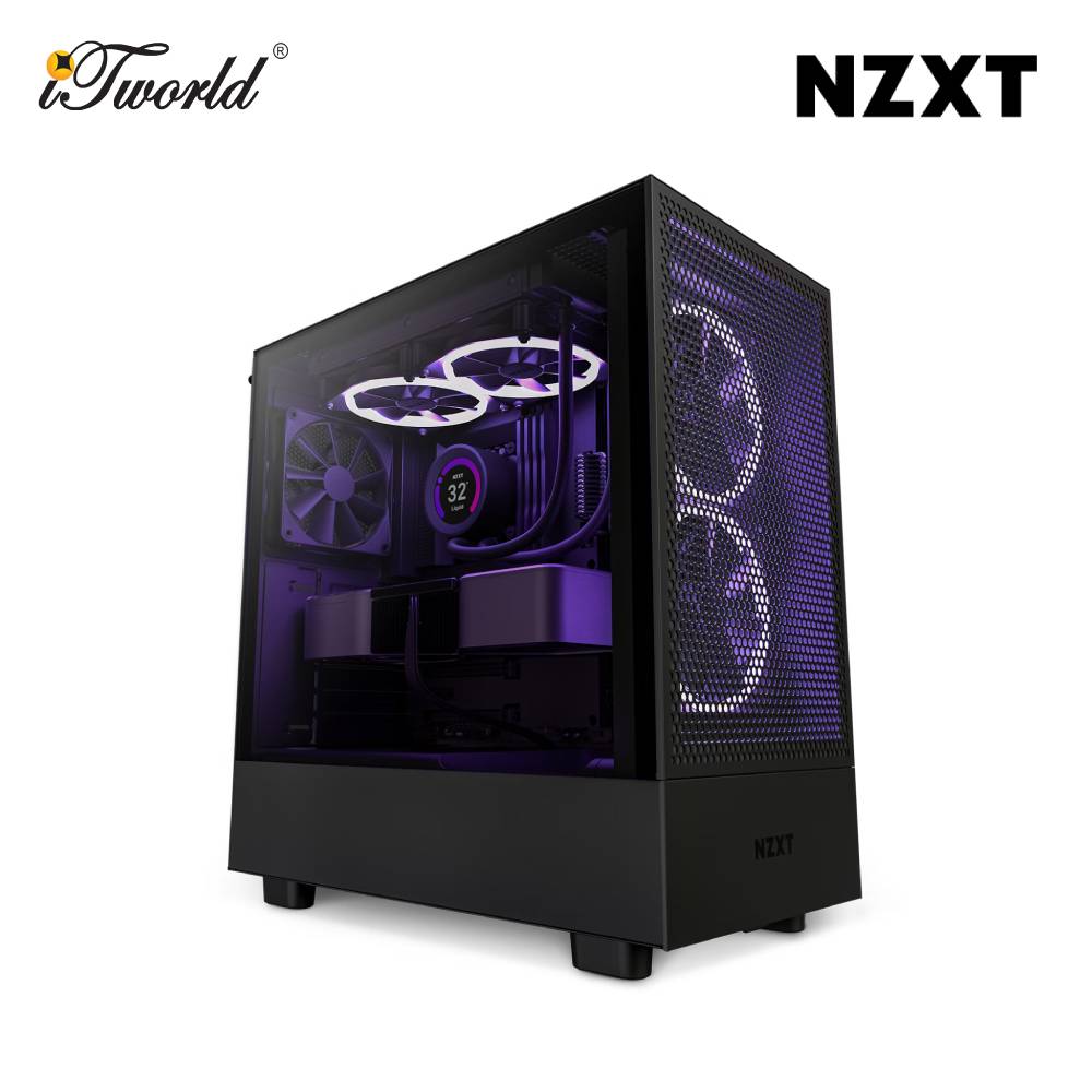 NZXT H5 Flow Mid-Tower Case – Black (CC-H51FB-01)