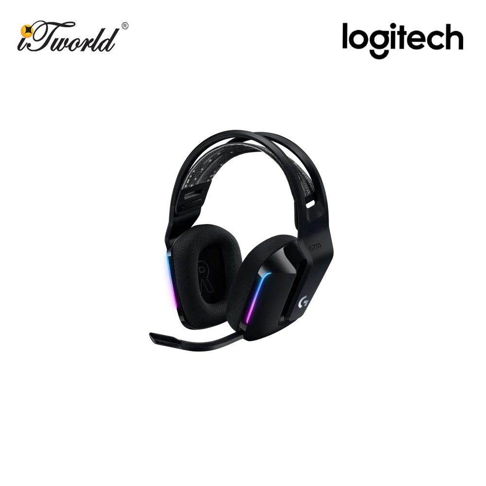 Logitech G733 LIGHTSPEED Wireless RGB Gaming Headset - Black (981-000867)