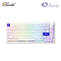 Akko MOD007 PC Blue on White Fully Assembled Hot-Swap Keyboard - Akko Piano Switch (6925758622721)