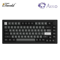 Akko 5075B Plus Black & Silver Castle Fully Assembled Multi-Mode Wireless Plus Hot-swap Keyboard - Akko Cream Yellow Pro (6925758625722)