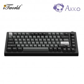 Akko 5075B Plus Black & Silver Castle Fully Assembled Multi-Mode Wireless Plus Hot-swap Keyboard - Akko Cream Yellow Pro (6925758625722)