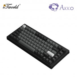 Akko 5075B Plus Black & Silver Castle Fully Assembled Multi-Mode Wireless Plus Hot-swap Keyboard - Akko Cream Yellow Pro (6925758625722)