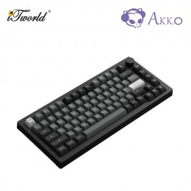 Akko 5075B Plus Black & Silver Castle Fully Assembled Multi-Mode Wireless Plus Hot-swap Keyboard - Akko Cream Yellow Pro (6925758625722)