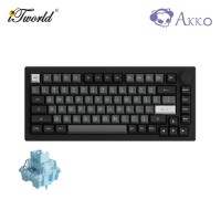 Akko 5075B Plus Black & Silver Castle Fully Assembled Multi-Mode Wireless Hot-Swap Keyboard - Akko Cream Blue Pro (6925758625739)