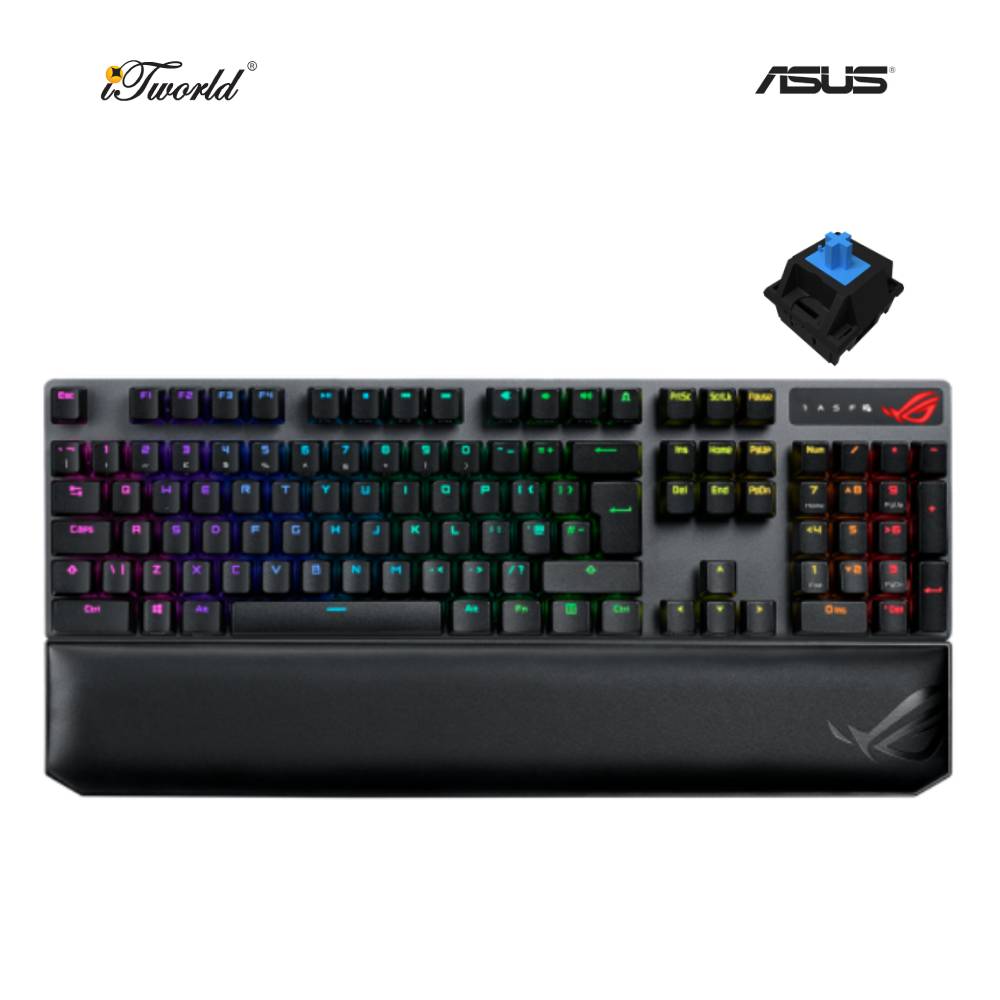 ASUS XA09 STRIX SCOPE NX WIRELESS DELUXE GAMING KEYBOARD WITH BLUE SWITCH 90MP02I8-BKUA00