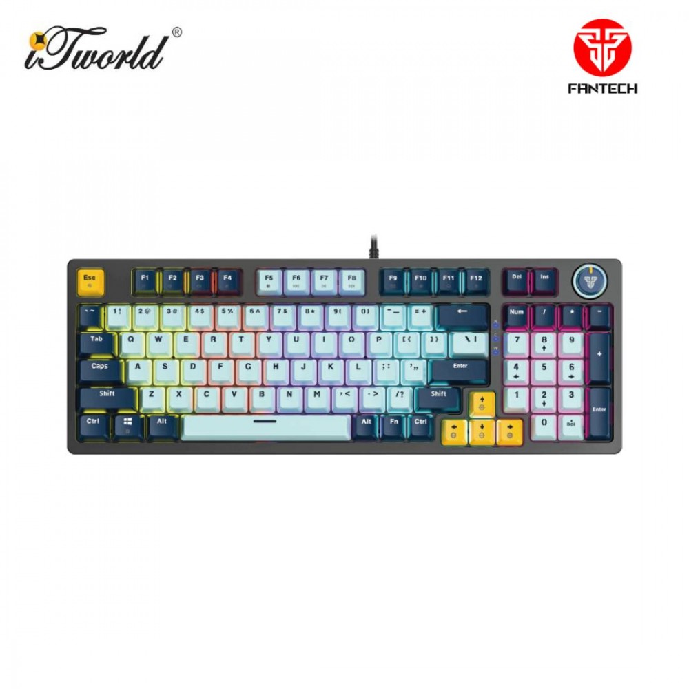 FANTECH (MK890V2-SKY BLUE)-ATOM 96 KEY WIRED GAMING KEYBOARD WITH BLUE SWITCH (MK890V2-SBU)