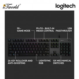 Logitech G512 LIGHTSYNC RGB Mechnical Gaming Keyboard - GX Red Linear (920-009372)