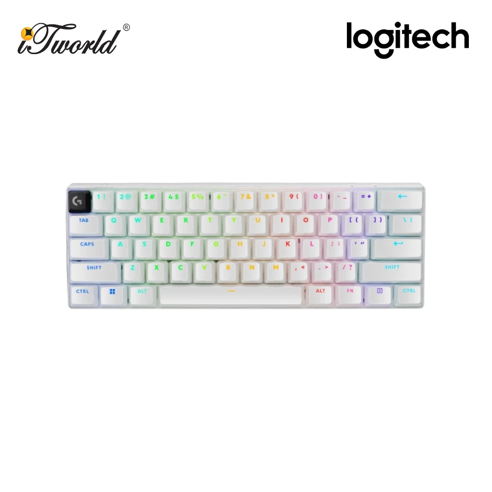 Logitech G PRO X 60 LIGHTSPEED Wireless Gaming Keyboard (Tactile) - White 920-011935