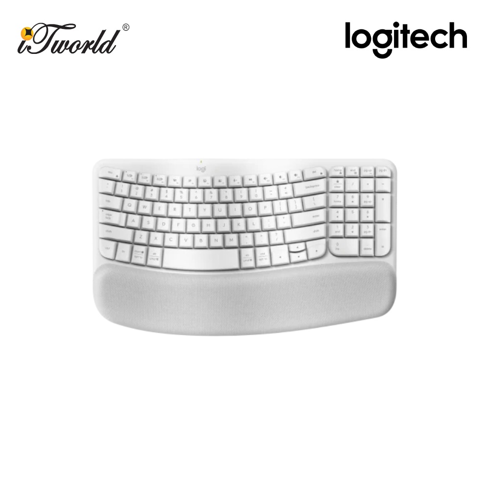 Logitech Wave Keys Wireless Ergonomic Keyboard – Off-White/Pale Grey 920-012282