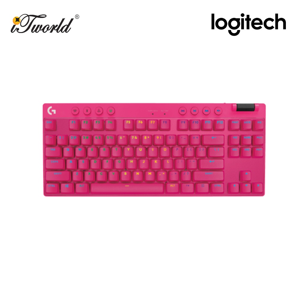 Logitech Pro X TKL Lightspeed Gaming Keyboard – Magenta (920-012426)