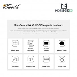 MonsGeek M1W HE-SP V3 Black Tri-Mode Hot-Swappable Mechanical Keyboard - Akko Cream Yellow Magnetic Switch 6975351384939