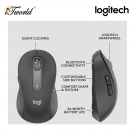 Logitech Signature M650 Wireless Mouse Large – Graphite (910-006247)