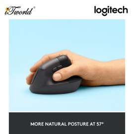 Logitech Lift Vertical Ergonomic Wireless Mouse - Off white (910-006480)