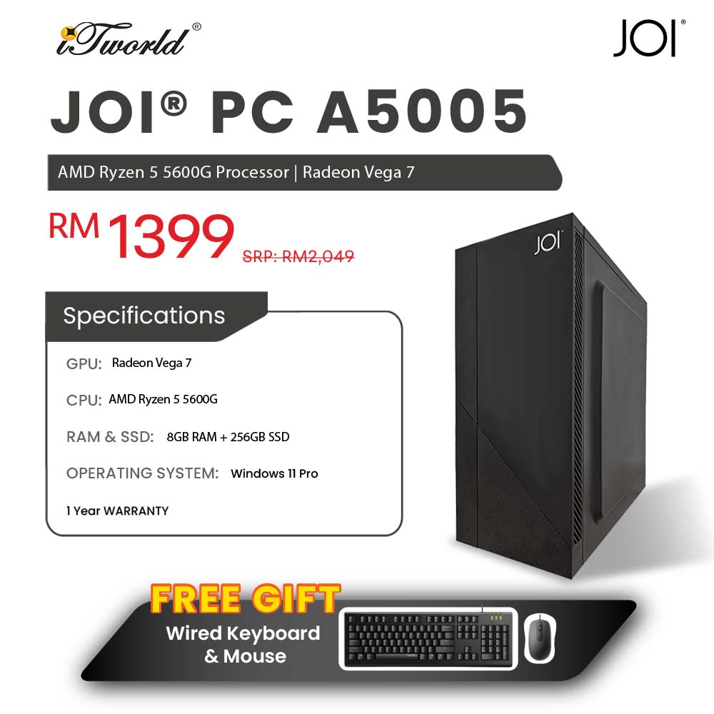 JOI PC A5005 (RYZEN 5 5600G/8GB RAM/256GB SSD/W11P)