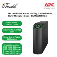 APC Back-UPS Pro for Gaming, 2200VA/1320W, Tower Midnight (Black) - BGM2200B-MSX