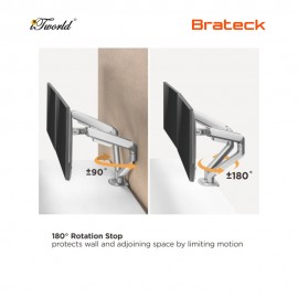 Brateck LDT63-C024 17-32 inch Dual Monitor Spring-Assisted Monitor Arm