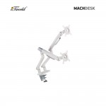 MachDesk MD49 Dual Slim Mechanical Spring Monitor Arm – White (MD49-A02SN)